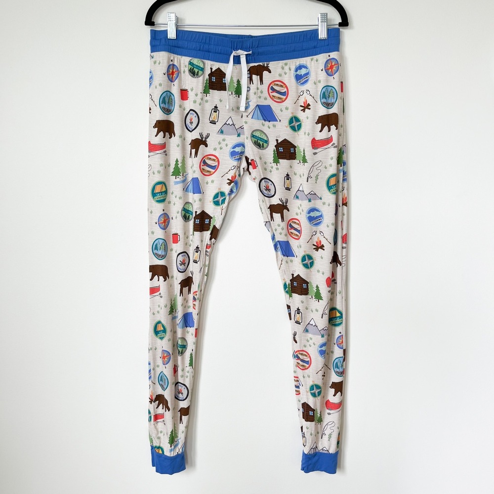 Little Sleepies Great Outdoors Bamboo Jogger Pajama Pant Womens Small Camping